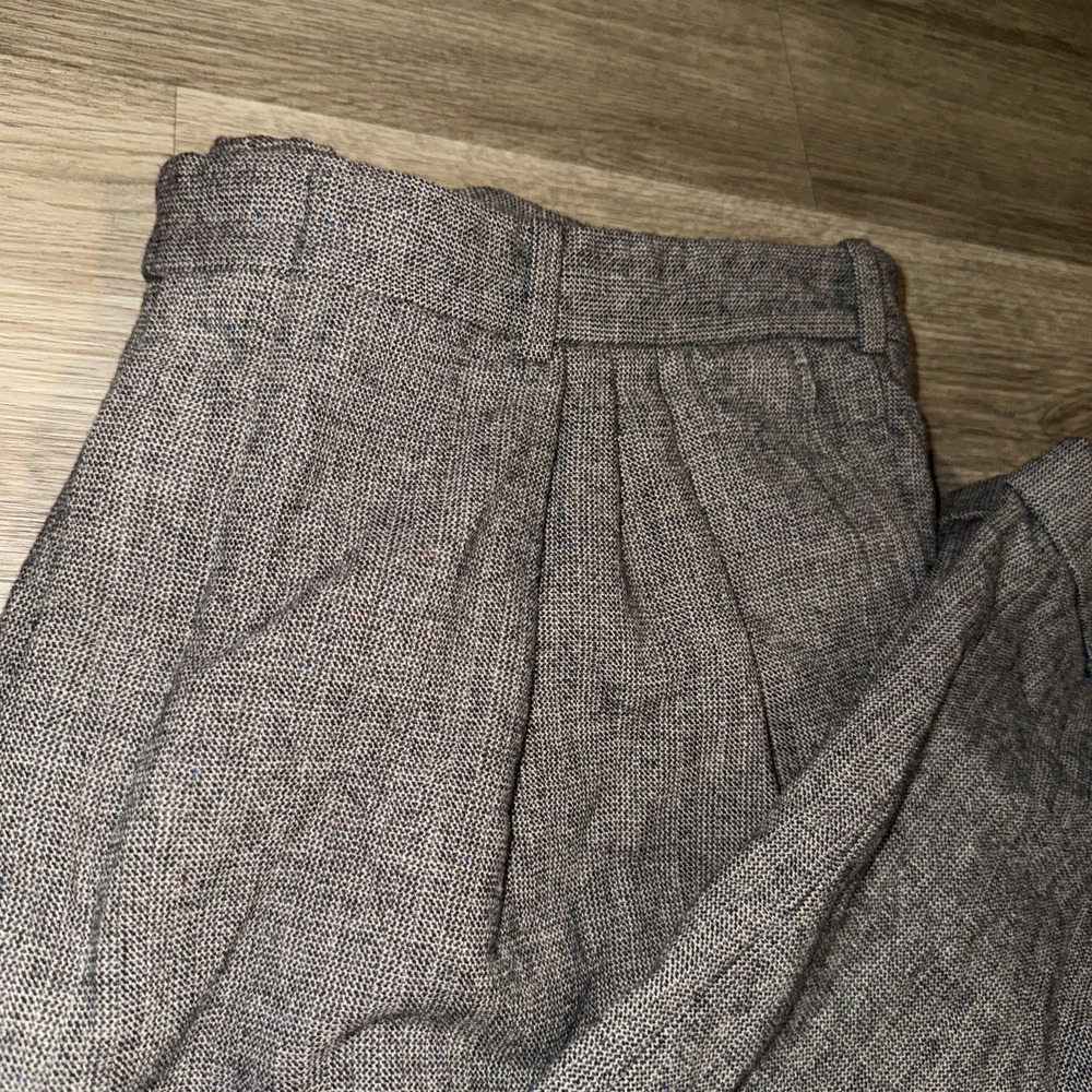 VTG 70s Hertling USA Donegal Tweed Triple Pleated Cuffed High Rise Pants 44x27